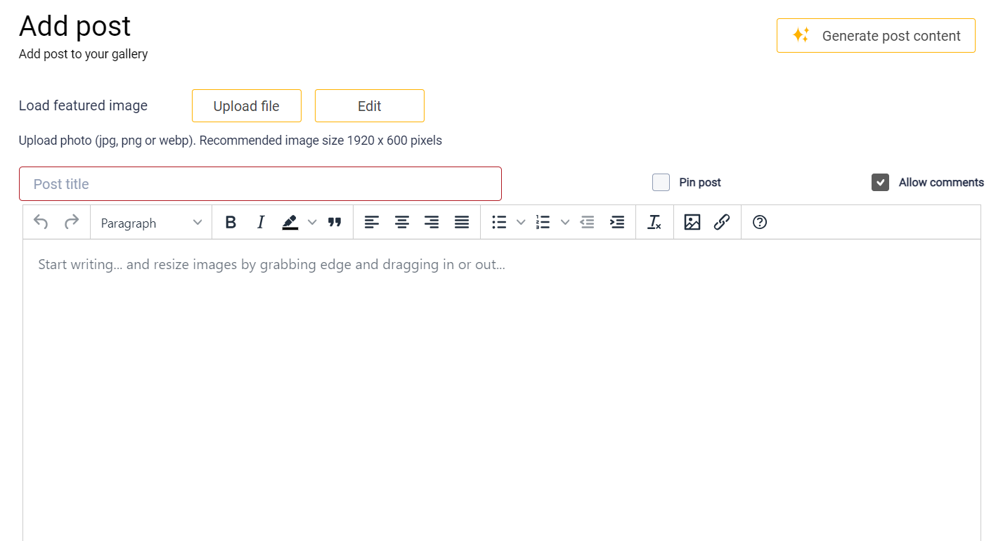 6. Leverage the Post System — LettsArt interface