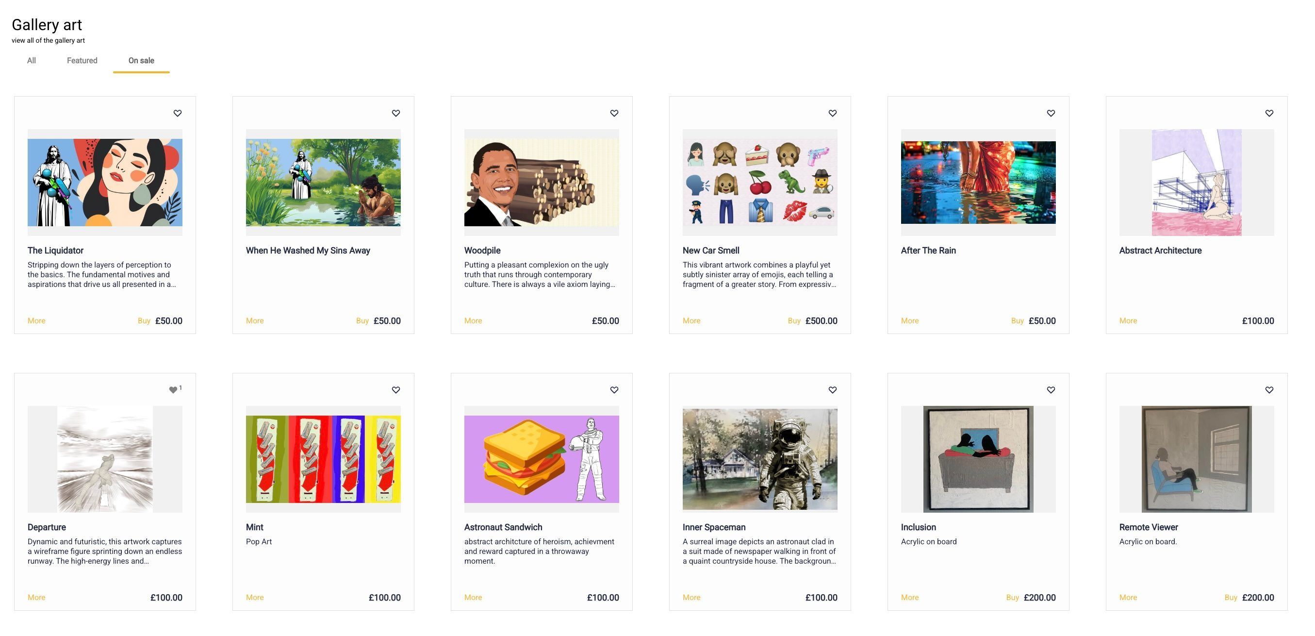 Be like Softwasp (https://softwasp.lettsart.com/) load 5+ pieces of art!