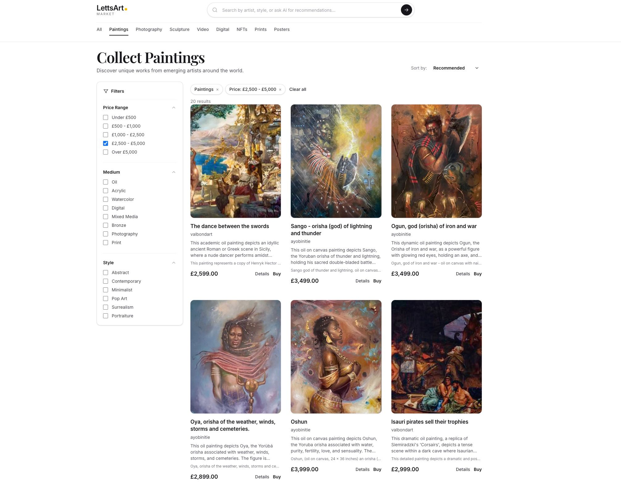 LettsArt Market - a new way to explore LettsArt galleries