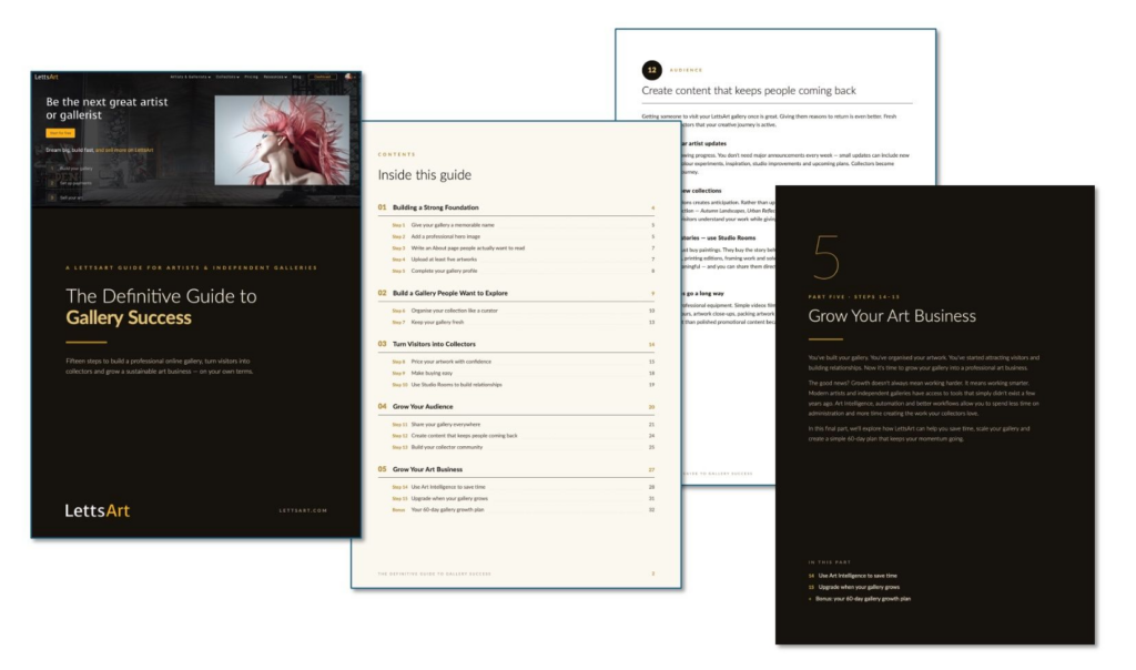 The Definitive Guide to Gallery Success: 33 Pages of Invaluable Advice